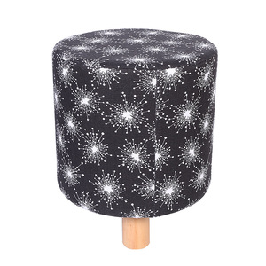 Cat <b>Bed</b> <b>Stool</b> Round Black Graphic Pattern 30x33cm Wood Legs Pet Furniture For Cat - Product Image 3