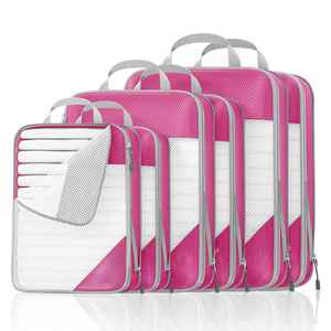Set of 6 Travel Luggage Organizers Travel Compression Bag Organizer Packing <b>Cubes</b> for Clothes Shoes and Cosmetics - Product Image 3