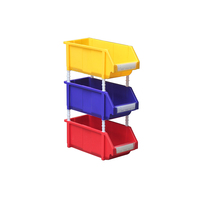 Bac de rangement empilable en plastique pour entrepôt Outils de cueillette de forme carrée Boîte de support de petits accessoires pour l'organisation des pièces de rechange
