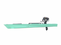 Yak 13ft Solo Skiff Kayak de Mer Maniable et Stable pour Sports Nautiques, Motorisable, Grand Rangement, en Plastique PE, Bateau à Rames pour le Surf