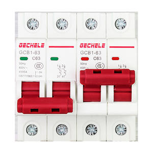 Interruptor Automático en Miniatura Gechele GCB1-63 C32 400V, Doble Alimentación, Montaje en Riel, Policarbonato - Product Image 2