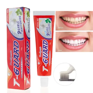 Pâte à dents au fluorure, bon marché, personnalisé, marque privée, blanc perle, blanchiment des dents, haleine fraîche à la menthe, vente en gros