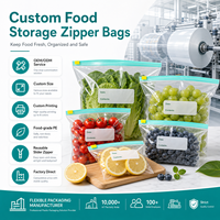 Sacs refermables transparents en PE réutilisables pour produits frais, qualité alimentaire, pour la cuisine et le stockage des aliments