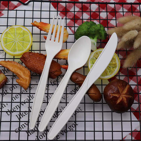 Biodegradable Corn Starch Cutlery Set – Compostable Travel Utensils