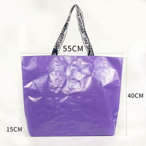 Sac fourre-tout de courses en PP tissé laminé, grand format, vierge, imperméable, écologique, réutilisable, pour la vente en gros, avec logo personnalisé - Product Image 1