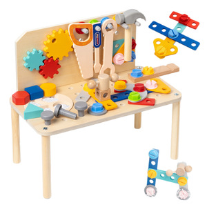 Tavolo Educativo Montessori Multifunzionale in Legno con Blocchi da Costruzione Fai-da-Te 2026 Giochi Educativi per Bambini - Product Image 5