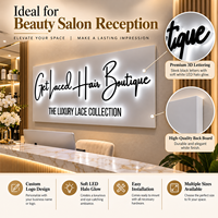 Structure de panneau arrière élégante de haute qualité avec effet halo rétroéclairé, logo et design personnalisés, idéale pour les entreprises de beauté