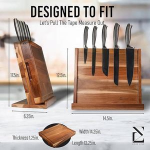 Organisateur de couverts en bois à plusieurs compartiments, base de rangement pour tiroir de cuisine, organiseur de couteaux multi-compartiments. - Product Image 3