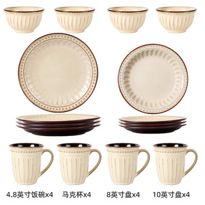 Juego de Vajilla Gris de Diseño Nórdico, Vajilla de Cerámica Minimalista con Platos, Tazones y Tazas para Restaurante - Product Image 6