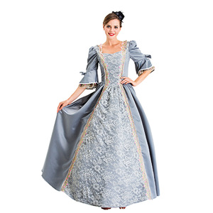 European American Medieval Court Dress With Lace Patchwork <b>Bell</b> Sleeves Stage Performance <b>Costume</b> Women <b>Adult</b> - Product Image 2