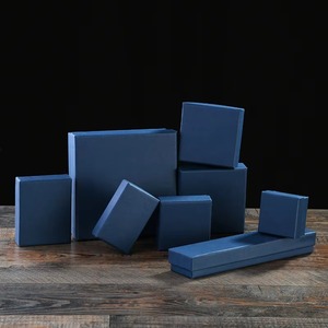 Wholesale Eco Friendly Custom Logo Jewelry Storage Box <b>Small</b> Luxury Blue Mini Velvet Packaging Paper Coffret Jewelry <b>Sliding</b> Box - Product Image 2