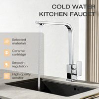 Robinet de cuisine moderne à eau froide à levier unique, montage sur plan, valve en céramique, rotation à 360 degrés, prix abordable pour hôtels et appartements