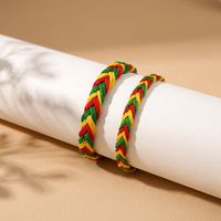 Bracelet Rasta Jamaïcain tressé fait main, réglable, rouge, jaune, vert, en corde tressée, pour homme et femme, cadeau de bijoux