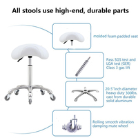 Tabouret Selle de Cheval Ergonomique Moderne et Réglable – Chaise Médicale pour Salle de Sport, Hôpital, Laboratoire, École, Atelier