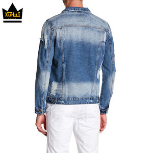 Fabrication de Guangzhou, livraison à temps, camionneur personnalisé, veste en jean pour hommes de haute qualité - Product Image 2