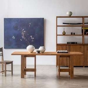 Modern Square Oak Dining <b>Table</b> Set for Home & Hotel Use Durable Outdoor Garden Furniture - Product Image 4