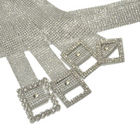 REWIN Mode Damen glitzernder Strass-Gehäuse-Gürtel mit Doppel-O-Ring-Gürtel Gürtel Kristalltaille Gürtel mit Schillerzange