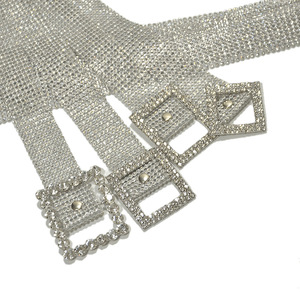 REWIN แฟชั่นผู้หญิงประกาย Rhinestone ร่างกายโซ่เข็มขัดคู่ O-แหวนเข็มขัดคริสตัลเข็มขัดเอวด้วยพู่ Shinny - Product Image 6