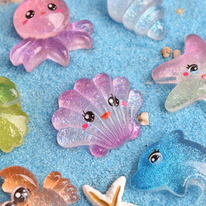 Cabujón de resina de la serie Cute Ocean Shining para la creación de joyas DIY, horquillas y decoración de fundas de teléfono - Product Image 3