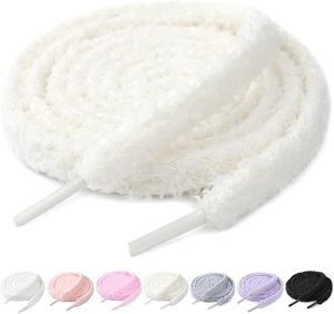 10mm Fuzzy Coral Polyester Fleece Flat <b>Lace</b> Plush Fluffy for for Sneakers - Product Image 1