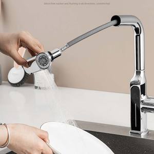 Robinet de cuisine évier pulvérisateur anti-éclaboussures en laiton chaud et froid extractible rétractable extensible pivotant <span class=keywords><strong>lave</strong></span>-<span class=keywords><strong>vaisselle</strong></span> bassin - Product Image 5