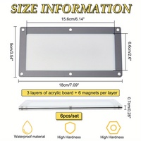Cadre d'affichage acrylique magnétique rectangle ultra clair Porte-billets de banque de haute qualité pour le type de cadre photo dollar papier-monnaie