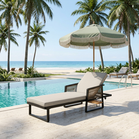 Chaise longue moderne confortable et réglable KD de haute qualité avec coussin pour jardin, plage, terrasse, bord de piscine, détente