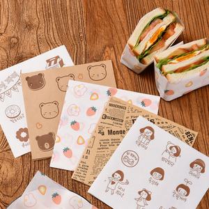 Premium Eco-Friendly Hamburger Wrapping <b>Paper</b> | Custom Printed Food Grade <b>Greaseproof</b> PE Single Burger <b>Paper</b> for Bread Cookies - Product Image 3