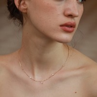 Collar Minimalista de Plata S925 Chapado en Oro con Circonita Marquise, Cadena Delicada para Clavícula, Joyería de Regalo para Mujer, Personalizado de Fábrica