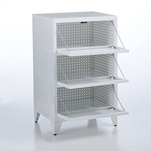 Armoire de rangement moderne en acier solide et <span class=keywords><strong>vintage</strong></span> <span class=keywords><strong>casier</strong></span> à chaussures en fer enduit de poudre avec serrure à clé pour vestiaire ou bureau - Product Image 1