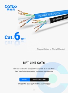 <span class=keywords><strong>Cable</strong></span> Cat6 <span class=keywords><strong>de</strong></span> cobre UTP <span class=keywords><strong>de</strong></span> alta velocidad <span class=keywords><strong>de</strong></span> 305 <span class=keywords><strong>metros</strong></span> para redes <span class=keywords><strong>de</strong></span> <span class=keywords><strong>10</strong></span> Gigabit y conexiones <span class=keywords><strong>de</strong></span> <span class=keywords><strong>Internet</strong></span> extendidas <span class=keywords><strong>de</strong></span> 100M - Product Image 4