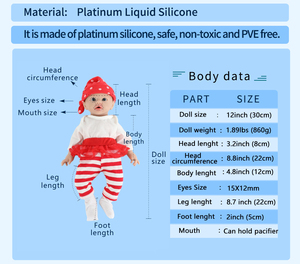 Muñeca <span class=keywords><strong>de</strong></span> Bebé Realista <span class=keywords><strong>de</strong></span> 12 Pulgadas, Bebés Recién Nacidos Pequeños, Cuerpo Completo <span class=keywords><strong>de</strong></span> Silicona - Product Image 2