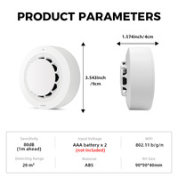 Détecteur de fumée intelligent Tuya WiFi/Zigbee avec contrôle à distance via application - Capteur de fumée sans fil pour la détection d'incendie, liaison intelligente, réduction des pertes