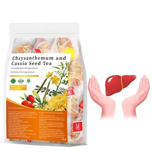 Tisane de protection hépatique aux herbes : Chrysanthème, graines de Cassia, baies de Goji, confort oculaire – Sachet de thé aux matières premières mélangées - Product Image 1