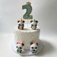 Niedlicher Panda Baby-Shower Tortendekoration Liebliche Mini-Panda-Spielzeuge Kuchendekoration