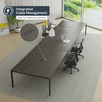 Grande table de conférence de bureau moderne en métal pour 12 personnes, pour salle de réunion, hôtel et école