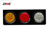 Panneau de feux arrière de remorque à trois feux ronds, LED ambre rouge blanc, pour faisceau de câblage de semi-remorque