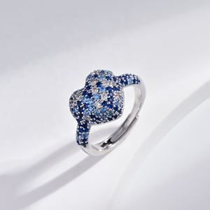 Bague ajustable en argent sterling 925, prix de gros, bijoux fins de créateur, saphir ouvrable, zircon, bagues de mariage pour femmes - Product Image 4