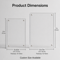 Cadre photo magnétique en acrylique haute transparence 4''x6 5''x7, support de table personnalisé pour photos et enseignes en acrylique