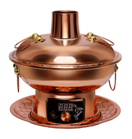 Réchaud à fondue en cuivre pour restaurant chinois traditionnel, buffet, cuisinière à induction, léger, capacité de 3 à 5 litres, couvercle en cuivre