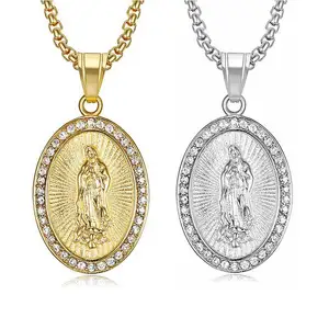 Religion Virgin Mary Trendy High Quality Pvd 2024 Stainless Steel Jewelry Fine Jewelry Necklaces Charms For Making 316l Women