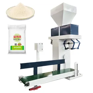 Máquina de costura automática para embalagem de pó, alimentador de parafuso com pesagem automática de 25kg e 50kg