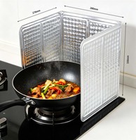 Protection de cuisinière pliable en aluminium jetable et réutilisable, anti-éclaboussures d'huile, récipient rectangulaire, compatible four, qualité alimentaire, pour cuisine