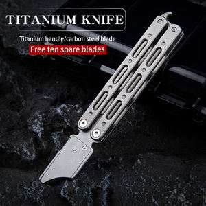 سكين تيتانيوم Balisong قابل للطي سهل الحمل للتدريب في الهواء الطلق و من من من من من من من من من من - Product Image 2