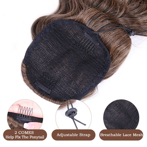 Extensiones de Cabello Sintético Julianna, Ondulado, Rizado, Afro, 27-613, con Clip y Cordones Ajustables - Product Image 5