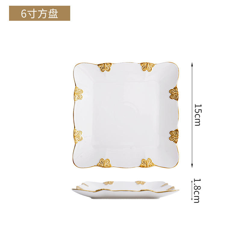 6inch butterfly square plate [phnom penh]