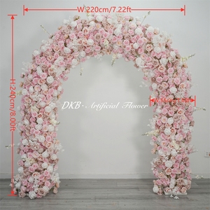 DKB Factory Wholesale Pink and White Artificial Flower Arch Customizable Size Flower Arch for Wedding <b>Christmas</b> Decoration - Product Image 2