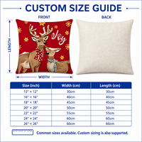 Housse de coussin décorative de Noël en gros avec motif renne, taie d'oreiller de vacances pour canapé, chambre et décoration intérieure