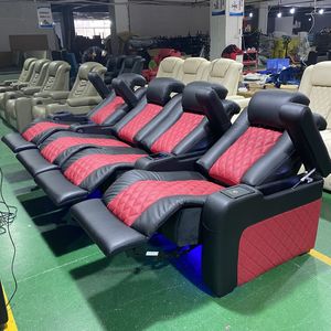 Biểu Tượng Tùy Chỉnh Dubai Điện Màu Xanh Da Ngả Rạp Chiếu Phim Ghế LED Sofa Hiện Đại Có Thể Điều Chỉnh Tựa Chính Hãng Đồ Nội Thất Bằng Da - Product Image 5