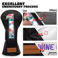 Funda de Piel Personalizada para Cabeza de Palo de Golf, Fundas de Piel Sintética para Palos de Golf Híbridos y de Madera con Logotipo